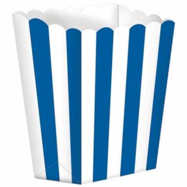 Bioscoop popcorn bakjes blauw stuks