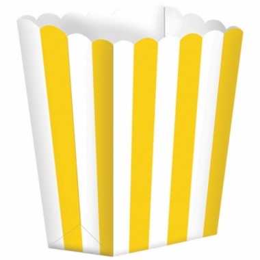 Bioscoop popcorn bakjes geel stuks