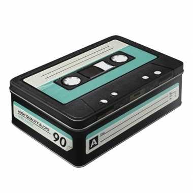 Tinnen retro cassette blik