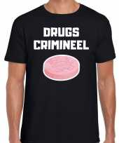 Drugs crimineel verkleed t-shirt zwart heren