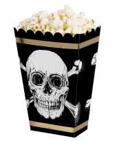 X popcorn bakjes snoepbakjes piraat doodshoofd thema