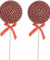 X rood witte lolly kerstversiering hangdecoratie